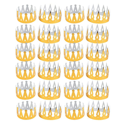 Kicko Gold Foil Crown - 24 Pack - Prince, Princess, Queen, or King Party Favors for Kids