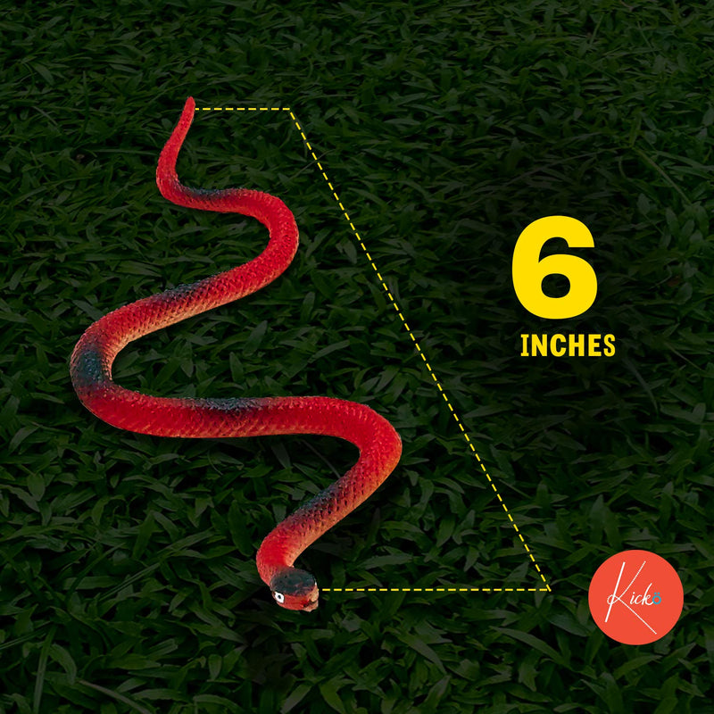 Kicko Mini Vinyl Snakes - 24 Pack - 6 Inch - for Kids, Sensory Play, Stress Relief