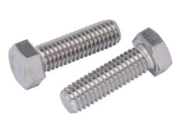 3/8"-16 X 1-1/4" (25pc) Stainless Hex Head Bolt, Fully Threaded, 18-8 Stainless