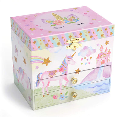 Jewelkeeper Unicorn Music Box & Little Girls Jewelry Set - 3 Unicorn Gifts