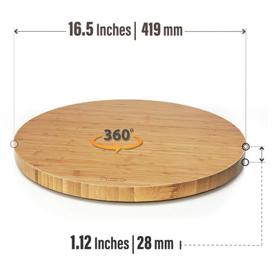 Prosumer's Choice Bamboo 360 Rotating Swivel Stand, Large 16.5 Inch Lazy Susan Turntable