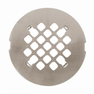 Satin Nickel Round Snap-In Shower Drain Grate 4 1/4-in. Replacement