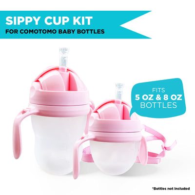 3-in-1 Weighted Straw Sippy Cup Conversion Kit for Comotomo Baby Bottles | Straw Cup