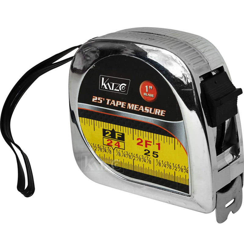 Katzco Steel Tape Measure - 1 Piece - High Carbon Stainless Steel Retractable Tape Measure