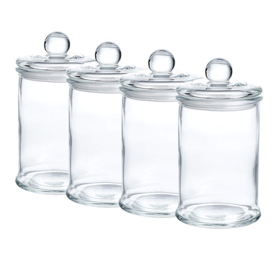 Glass Apothecary Jars Bathroom Storage Organizer Canisters (D3.5"XH7"