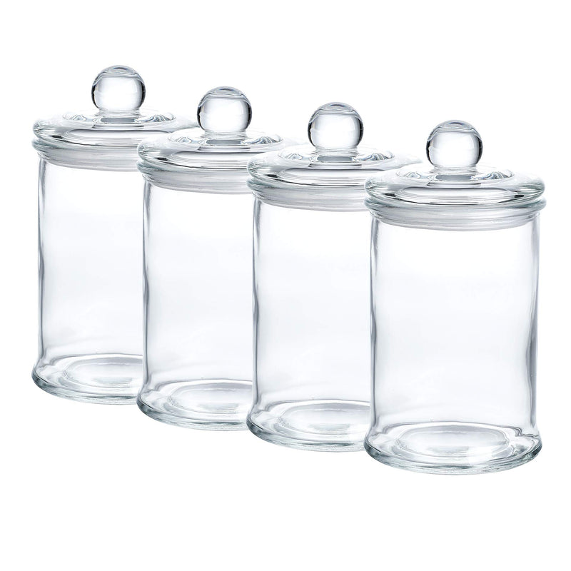 Glass Apothecary Jars Bathroom Storage Organizer Canisters (D3.5"XH7"