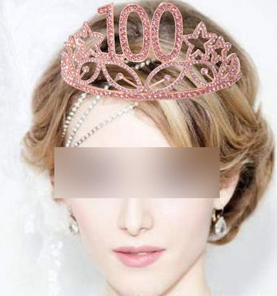 100th Birthday Sash And Tiara For Women - Fabulous Glitter Sash + Waves