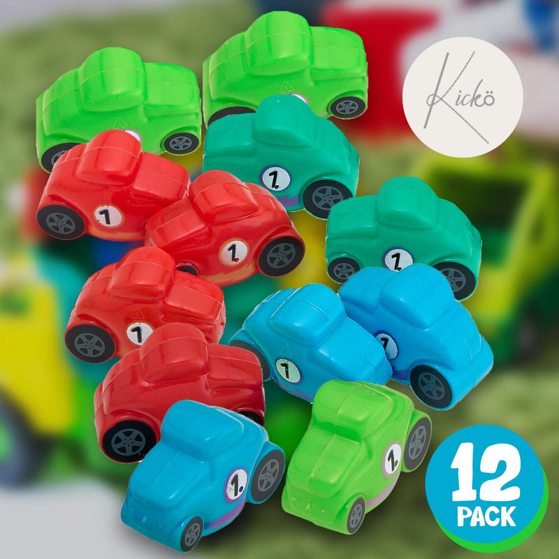 Kicko Race Car Easter Eggs - Pack of 12 2.5 Plastic Car-Shaped Eggs for Easter