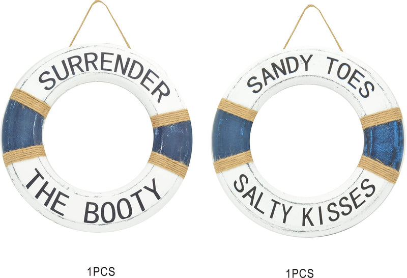 Lifesaver Rings Surrender The Booty & Sandy Toes, Salty Kisses, Sign Pool Decorations