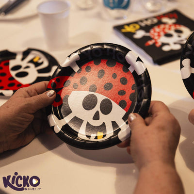 Kicko Pirate Dessert Paper Plates - 32 Pack - Disposable Dessert Accessories for Parties