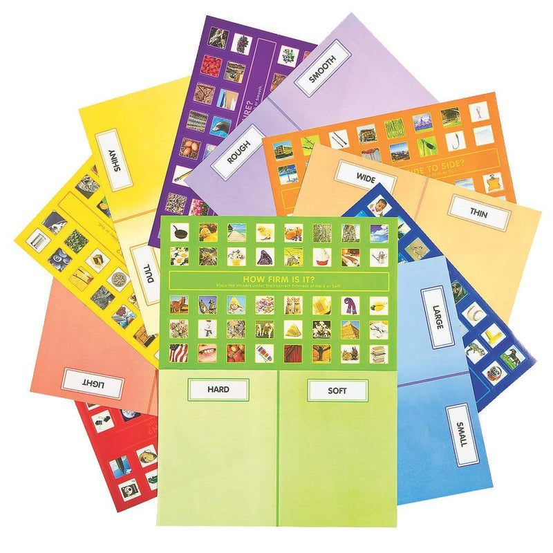 Kicko Giant Properties Sorting Sticker - 12 Sets of Classifying Sticker Scenes