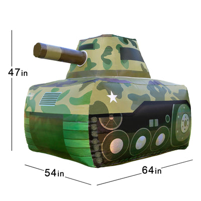 Dazmers Inflatable Army Tank - Inflatable Military Battle Tank for Nerf Party War