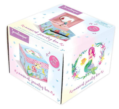 Jewelkeeper Musical Jewelry Box with Spinning Unicorn, Glitter Rainbow and Stars Design