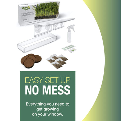 Window Garden Double Veg Ledge Shelf Organic Wheatgrass Kit Bundle (5) -Enough Pre-Measure