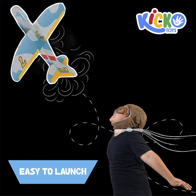 Kicko Mini Foam Airplane Glider - 24 Pieces Colorful Flying Plane - Perfect for Indoor