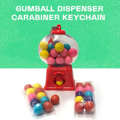 Kicko 4 Inch Gumball Dispenser Keychain with Gumballs Included - 12 Pack Mini Backpack