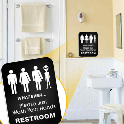 Bigtime Signs Funny Bathroom Sign for Restroom 11.5" x 8.75" Rigid PVC | All Gender Trans