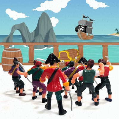 Kicko Pirate Action Figures for Imaginary Play, Gift and Prizes - Assorted, 3 to 4 Inches