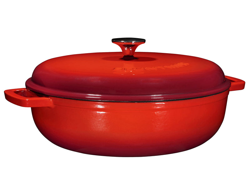 Bruntmor Enameled Cast Iron Dutch Oven with Lid and Stainless Steel Knob - 4.5-Quart