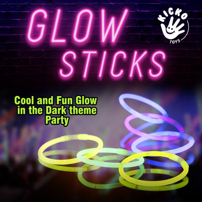 Kicko 75 Pieces Glow Sticks Assortment - Value Pack - Cool and Fun Glow in the Dark theme