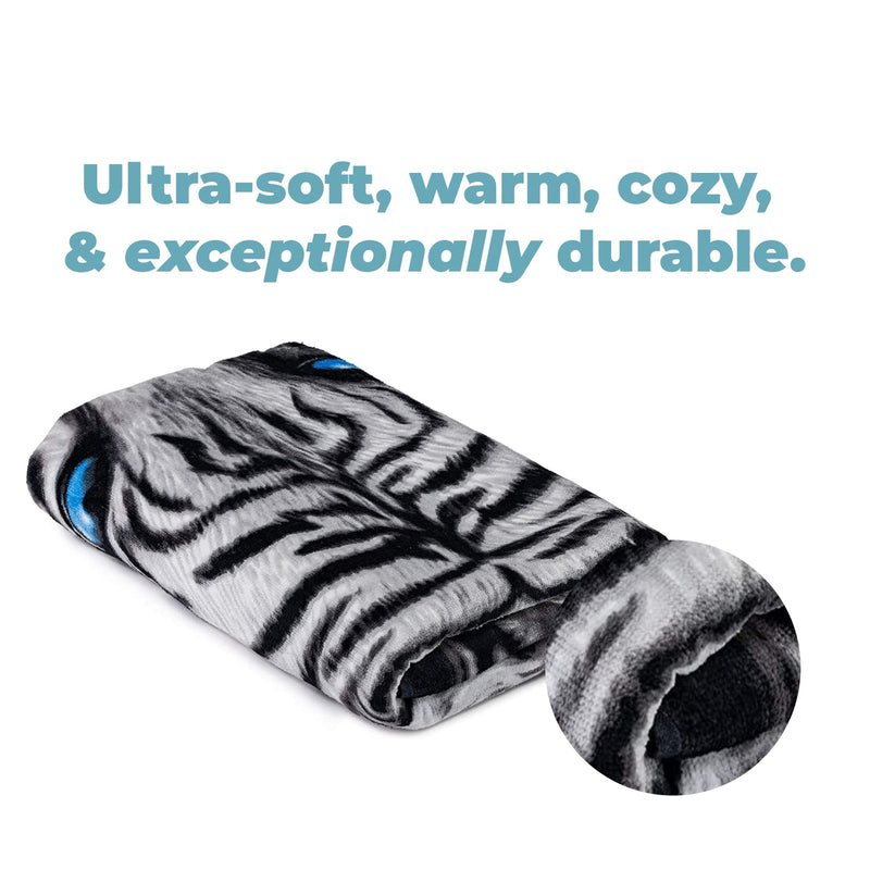 White Tiger Super Soft Plush Cotton Beach Bath Pool