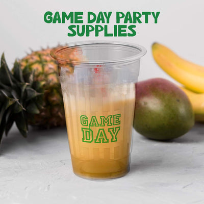 Kicko Game Day Print Plastic Cups - 24 Pack - 12 Oz. - Disposable Drinking Goblets