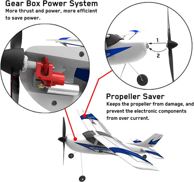 Top Race Remote Control Airplane, 3 Channel RC Airplane Aircraft Built in 6 Axis Gyro