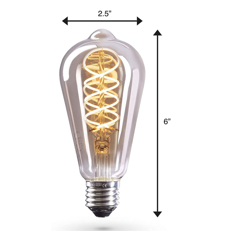 6 X Edison Light Bulb E26 Base Dimmable Incandescent Bulbs, 110v-130v, 50 Watt