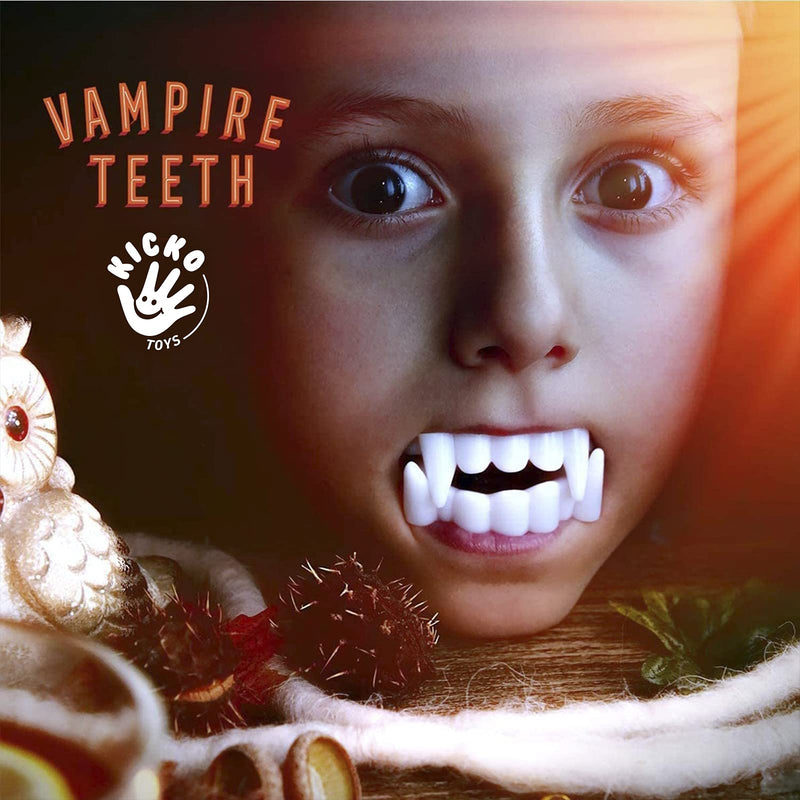 Kicko Vampire Teeth - Vampire Fangs - 144 Pieces of White Plastic Teeth - for Halloween