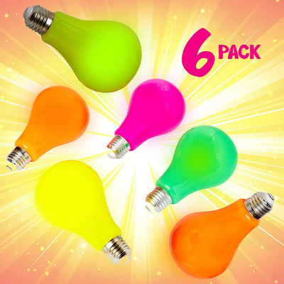 Kicko Bulb Slime - Pack of 6 Neon Colored Gooey Slimes in 5 Inch Clear Bulb Container