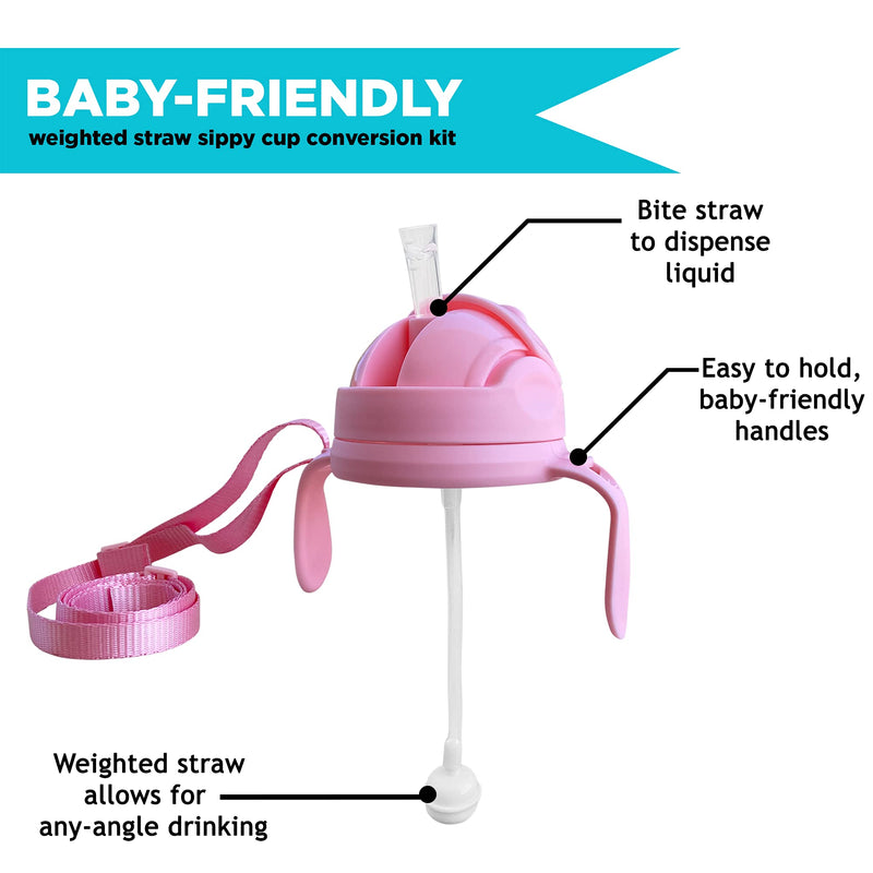 3-in-1 Weighted Straw Sippy Cup Conversion Kit for Comotomo Baby Bottles | Straw Cup