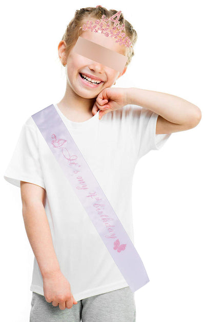 4th Birthday Gifts for Girls, 4th Birthday Tiara and Sash, Its My 4th Birthday Sash