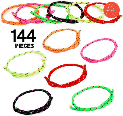 Kids Friendship Bracelets - 144 Piece - Four Neon Colors Pink, Green, Orange and Yellow