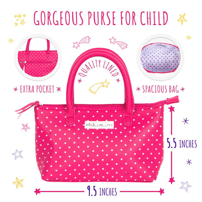 Pixiecrush Pretend Play Kid Purse Set For Girls With Handbag, Pretend Smart Phone, Keys