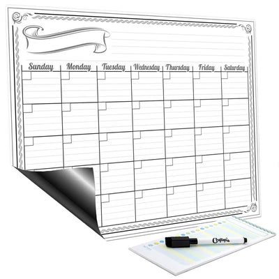 Monthly Weekly Magnetic Dry Erase Calendar + Free Marker (Weekly w/Clipboard