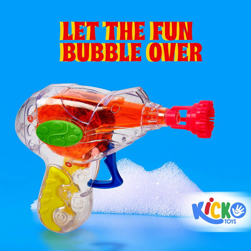 Kicko Bubble Gun Blower Blaster with Bubble Solution Sets - 6 Pack - 4.75 Inch