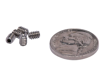 6-32 X 3/16" Stainless Set Screw with Hex Allen Head Drive and Oval Point (100 pc), 18-8