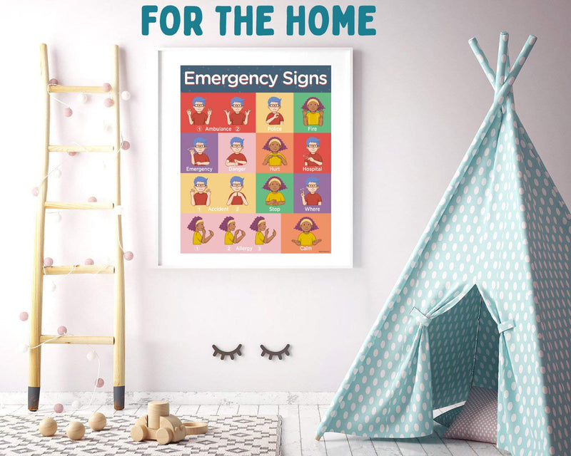 American Sign Language Posters for Classroom  1 Emergency Sign Language Chart for Kids