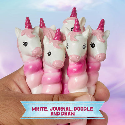 Kicko Unicorn Horn Pen - 6 Pack - Unicorn Pen in Mythical Creature Design - Unicorn