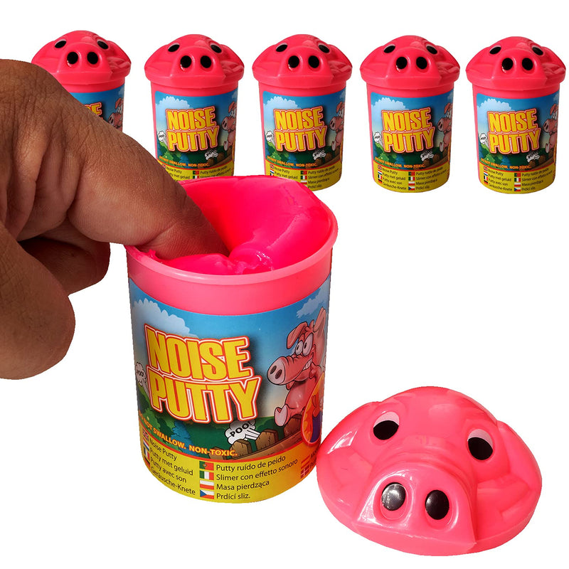 Kicko Pig Putty - Pack of 6 Various Colored Noise Putty with 3.75 Inch Pig Designed