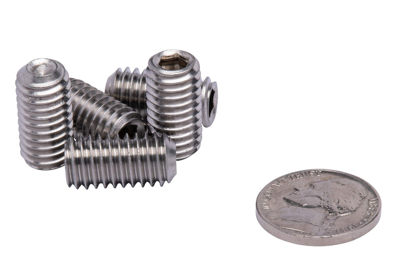 3/8"-16 X 3/4" Stainless Set Screw with Hex Allen Head Drive and Oval Point (25 pc), 18-8