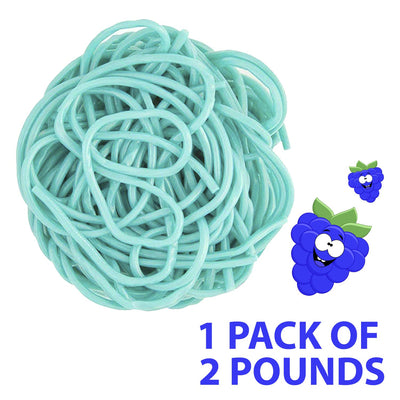 Kicko Blue Raspberry Licorice Laces - 2 Pounds - 32 Ounces - Bulk Candy - Shoestring Laces