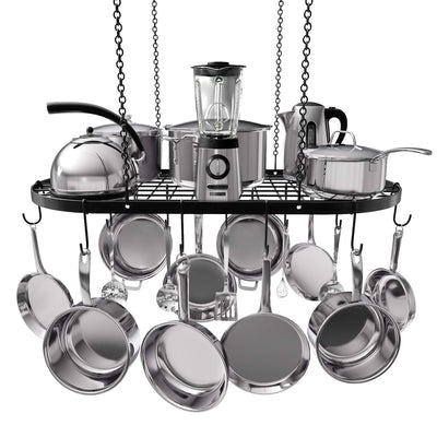 Pot And Pan Ceiling Rack, Mounted Cookware Storage Rack, Hanging Pot And Pan Suspended