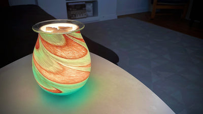 VP Home Radiant Art Glass Fragrance Warmer (Viridian Swirl