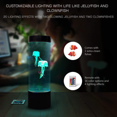 Jellyfish Lamp Jellyfish Lava Lamp Led With 20 Color Changing Light 2 Clownfish 2 Jelly