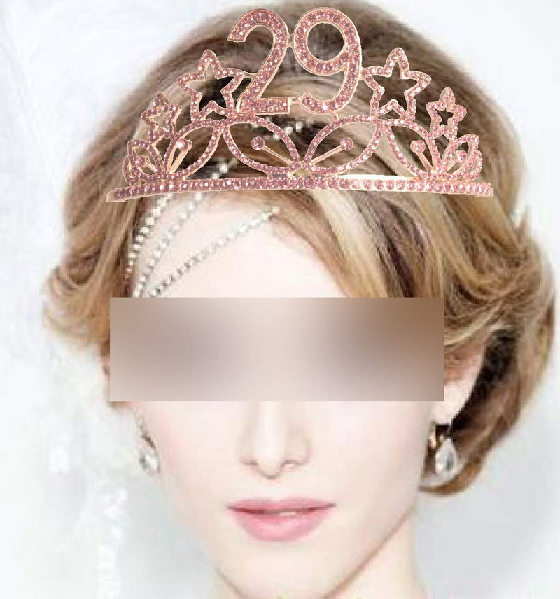 29th Birthday Sash And Tiara For Women - Fabulous Set: Glitter Sash + Waves