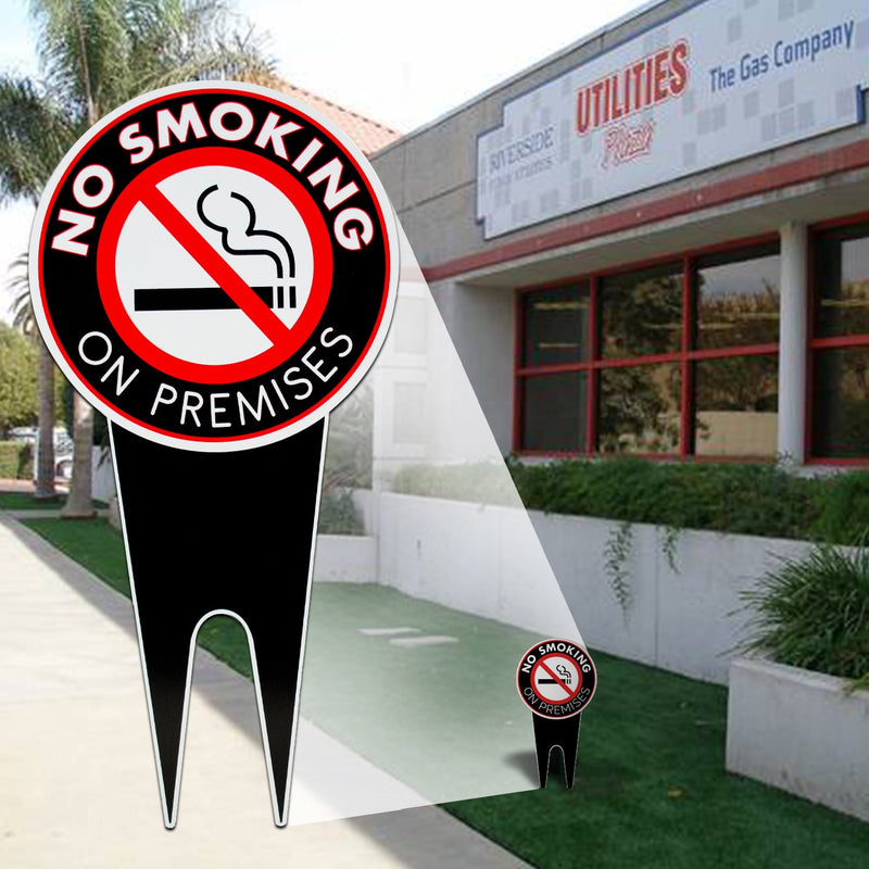 No Smoking Sign Yard Sign 7.5 X 15 Inches - Lawn Sign - All in One Easy Installation