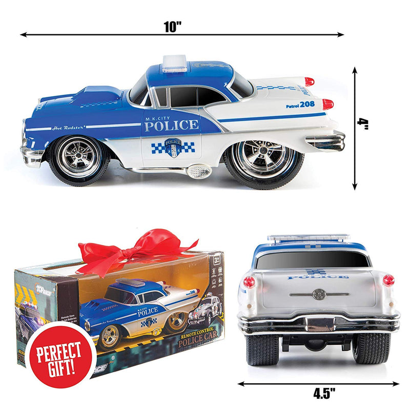 Top Race Remote Control Police Car Toy, RC Car for Kids, Gift for Boys 3,4,5,6,7,8,9 Year