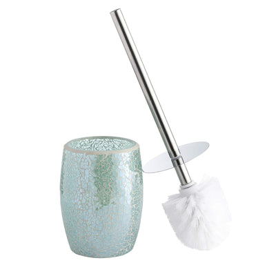 Toilet Brush Set | Toilet Bowl Brush And Holder | Bathroom Accessory Set | Silver Mosaic