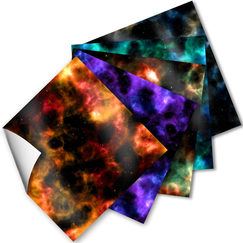 Craftopia Craft Vinyl Squares - 12 x 12-Inch Galaxy Space Patterned Sheets for Design